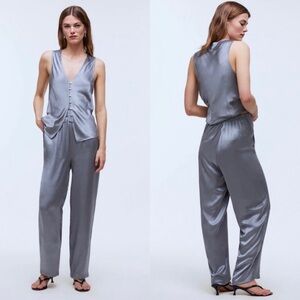 NWT Madewell Straight-Leg Full-Length Satin Pants